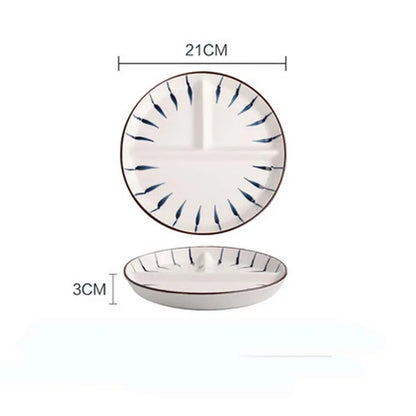 Japanese Divided Ceramic Dinner Plate