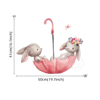 Cute Grey Bunny Ballet Rabbit Wall Stickers