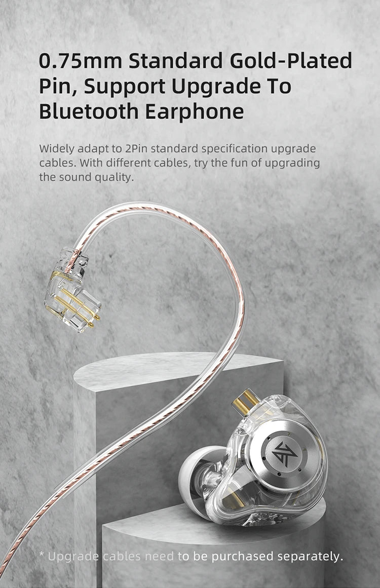 KZ EDX Pro HiFi Wired In-Ear Earphones with Detachable Cable