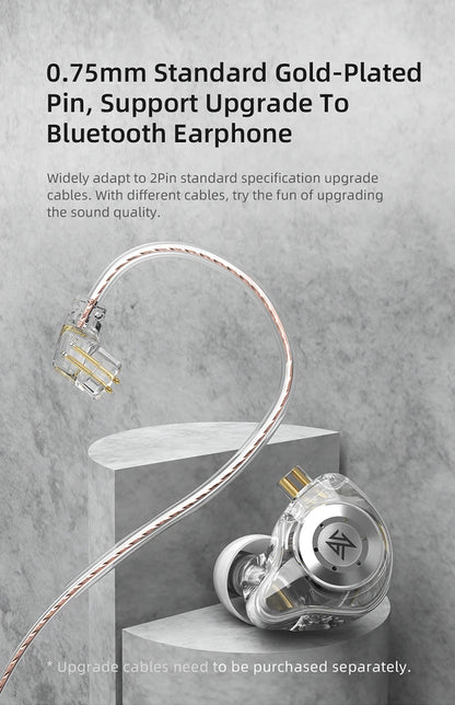 KZ EDX Pro HiFi Wired In-Ear Earphones with Detachable Cable