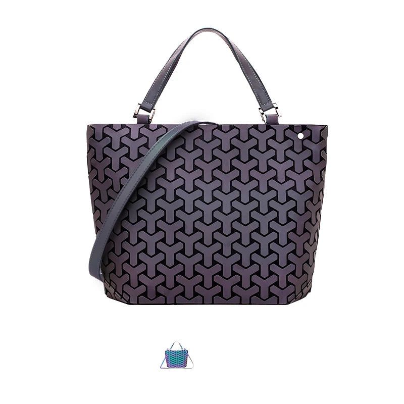 Luminous Geometric Reflective Tote Bag