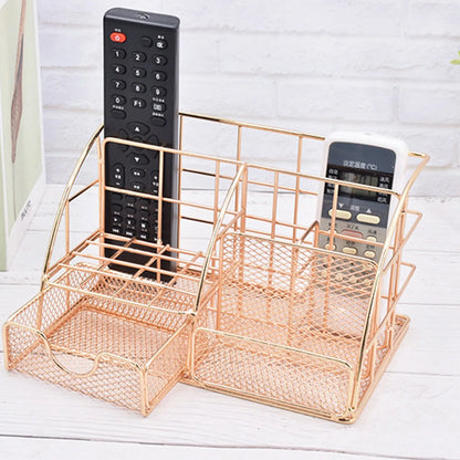 Rose Gold Mesh Desk Organizer