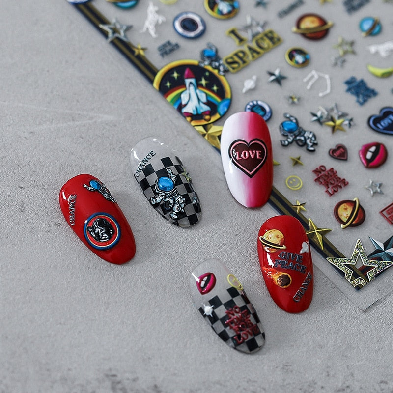 3D Acrylic Engraved  Nail Sticker