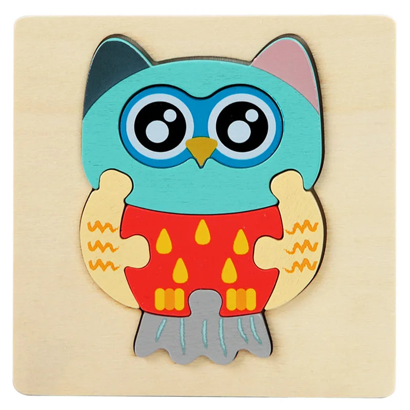 Kids Wooden 3D Animal Puzzle – Early Learning Jigsaw