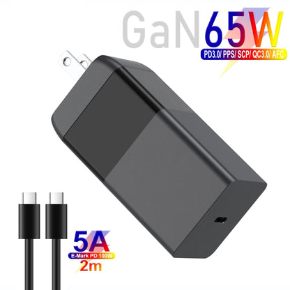 65W GaN USB-C PD Fast Charger for Laptops, Tablets & Smartphones