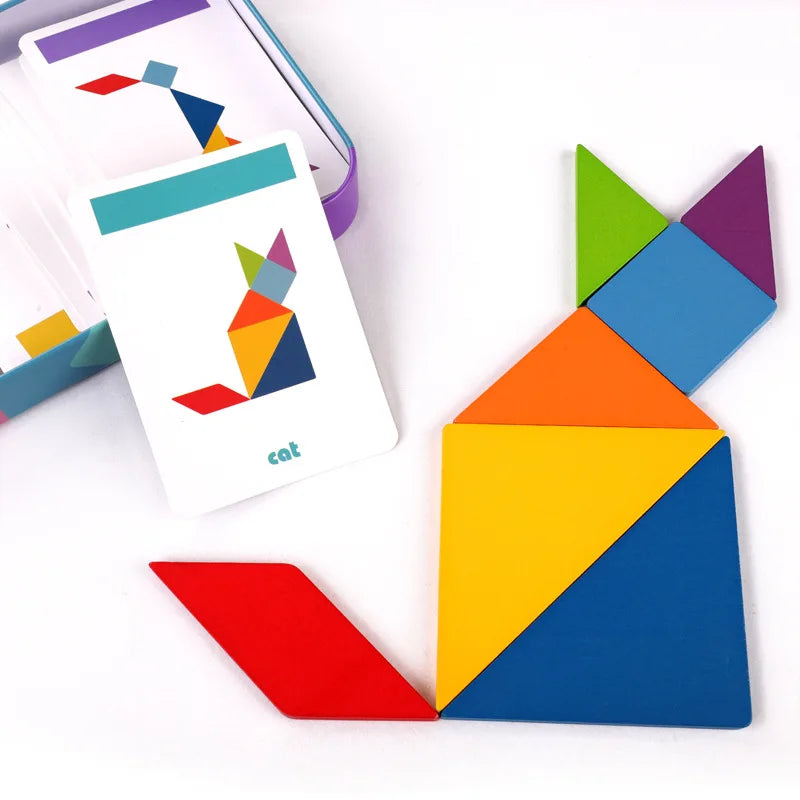 Wooden Tangram Puzzle Game for Kids