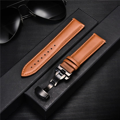 Genuine Calfskin Leather Watchband 18mm 20mm 22mm 24mm