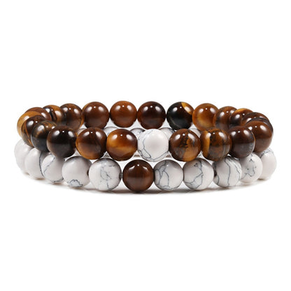 Set Bracelet  Natural Lava Stone Tiger Eye