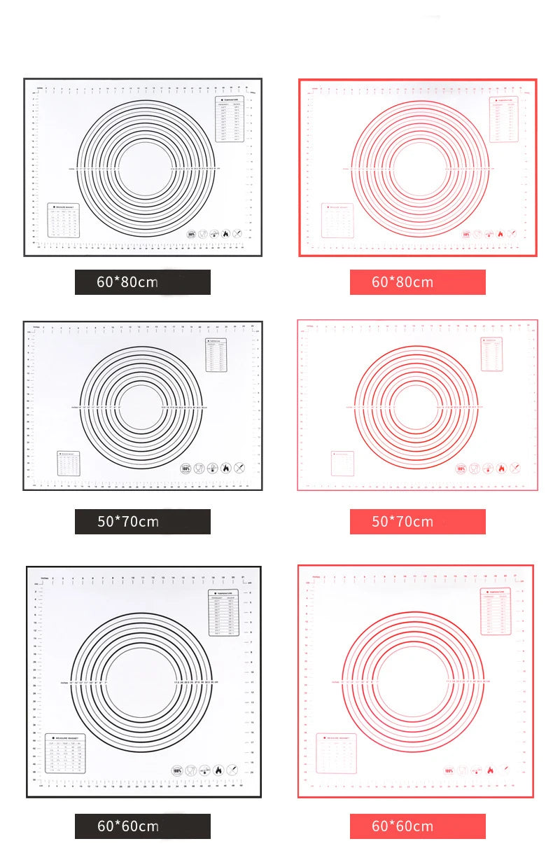 Fiberglass Silicone Baking Mat with Measurement Guide