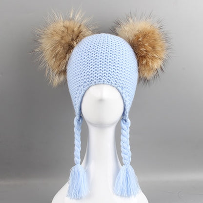 Winter Children Beanie 15 CM Real Fur