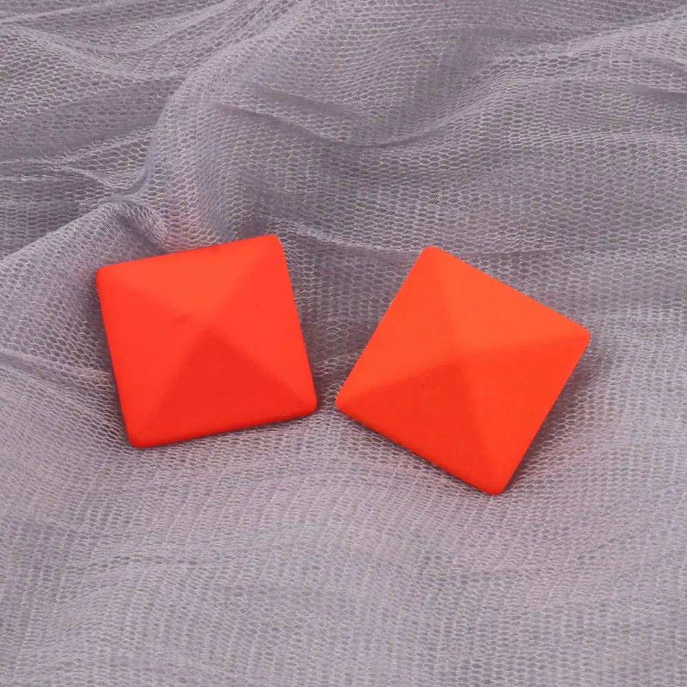 Geometry Neon Round Square Acrylic Earrings