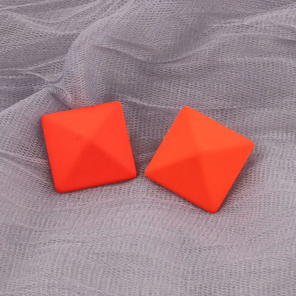 Geometry Neon Round Square Acrylic Earrings