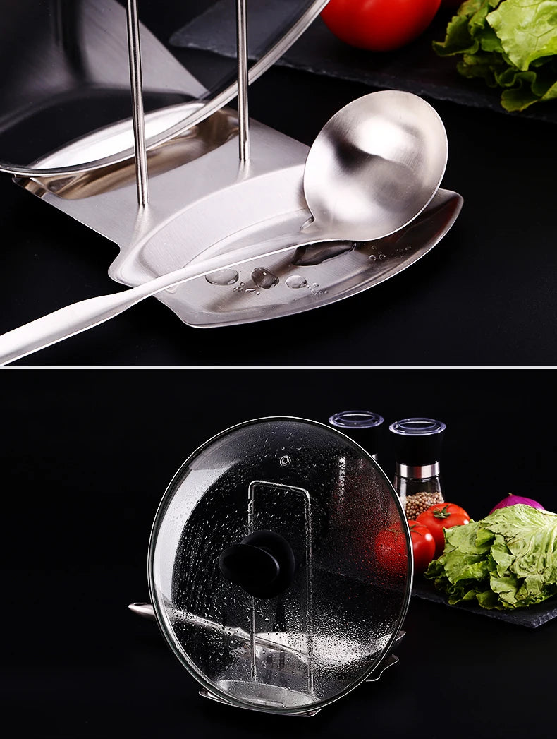 Stainless Steel Pot Lid & Utensil Holder