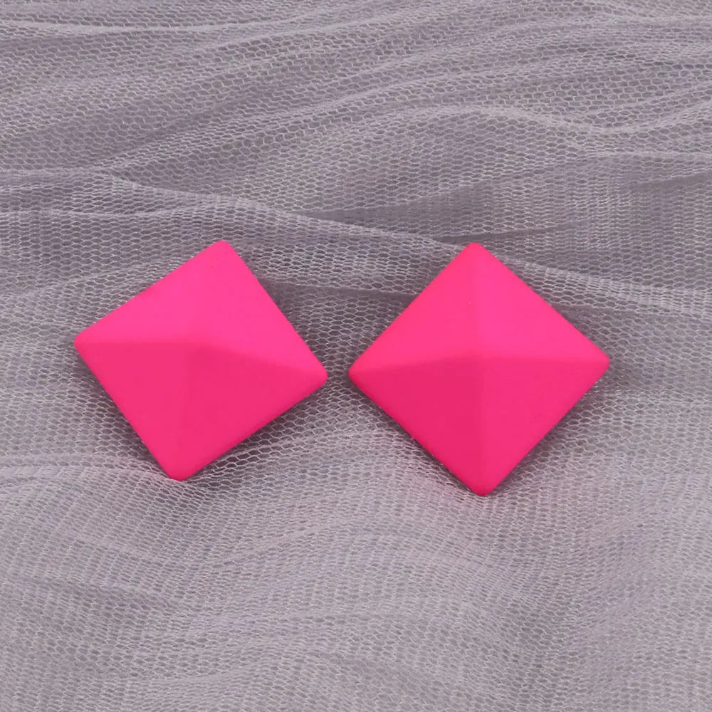 Geometry Neon Round Square Acrylic Earrings