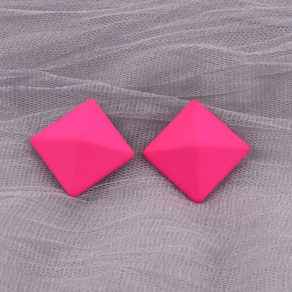 Geometry Neon Round Square Acrylic Earrings