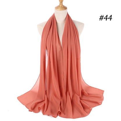 Plain Color Chiffon Scarf Headband Female