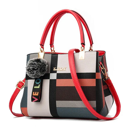 Women’s Designer Style Plaid Shoulder & Crossbody Tote Bag