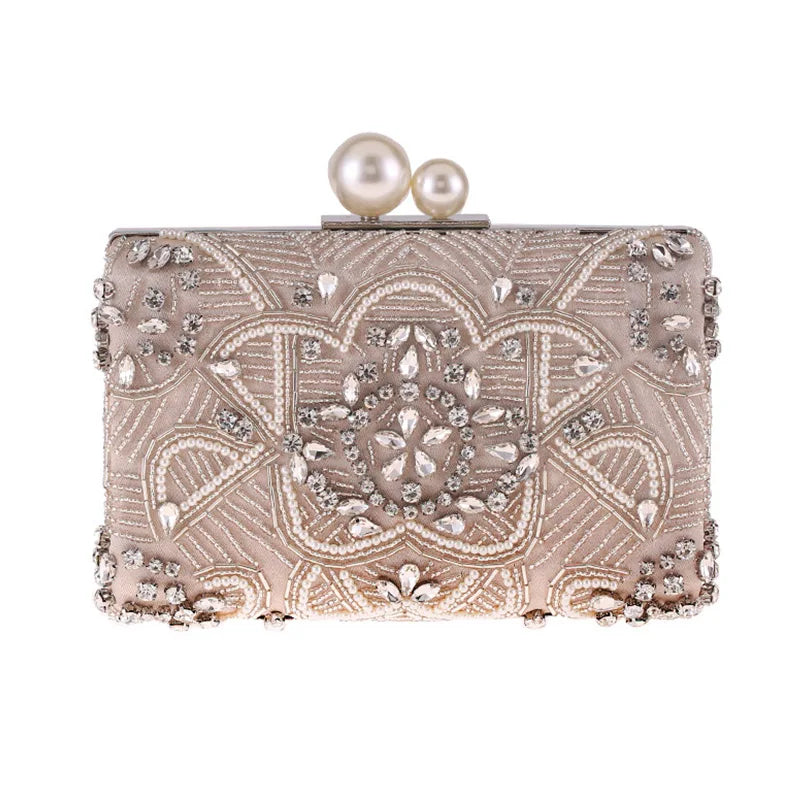 Beaded Crystal Wedding Clutch Bag