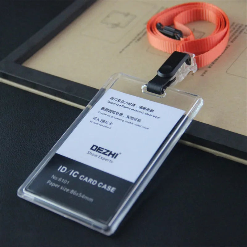 Retractable ID Badge Holder with Card Sleeve