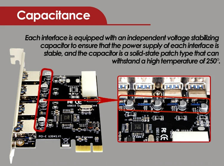 PCI Express to 4-Port USB 3.0 Expansion Adapter