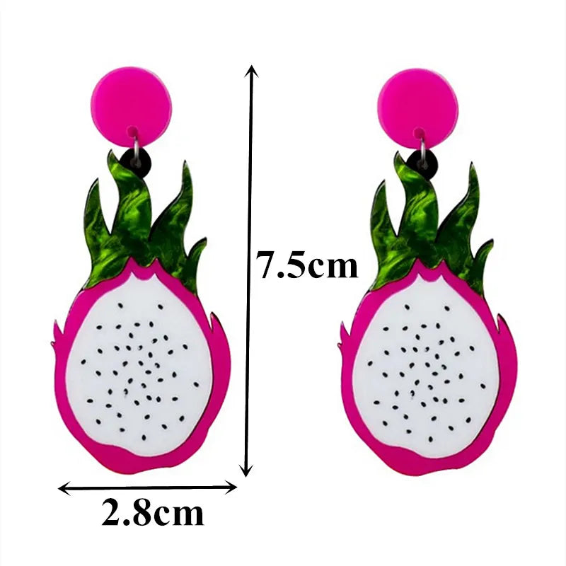 Fruit Vegetables Acrylic Drop Earrings