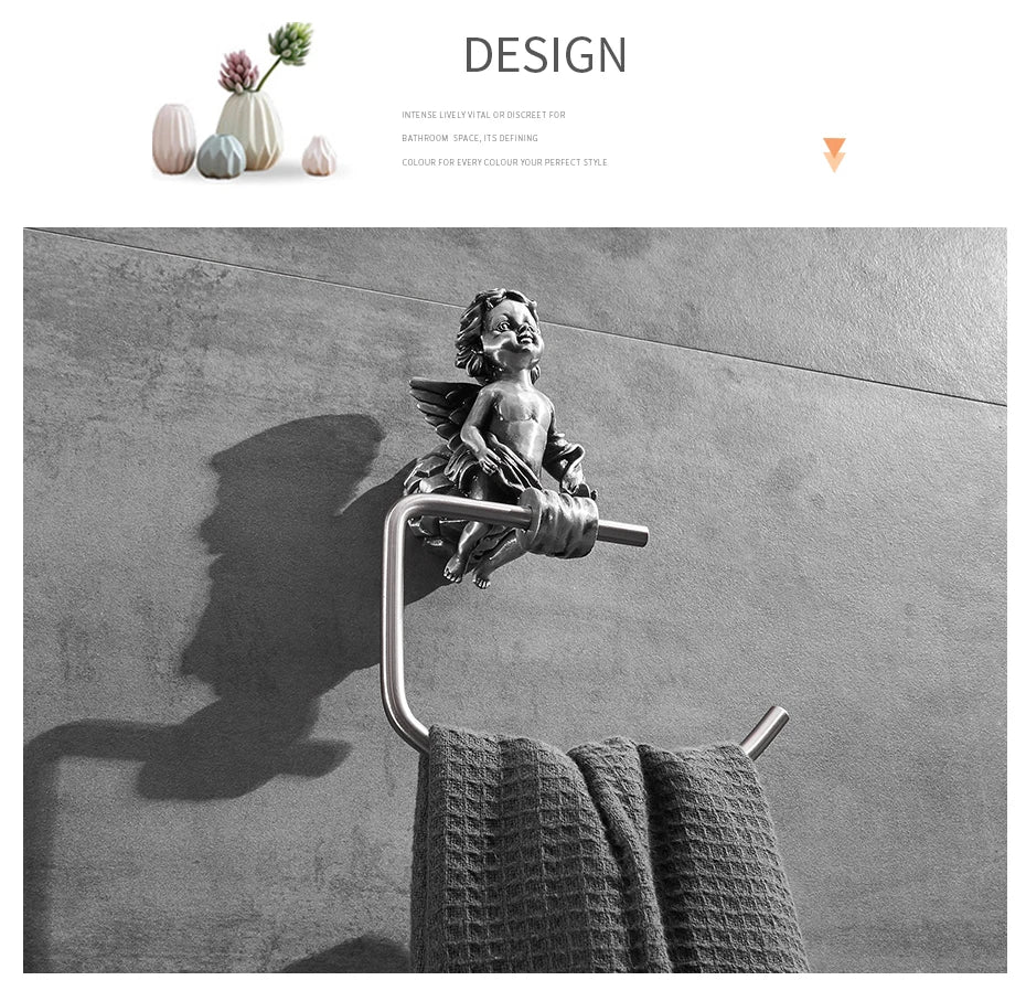 Bronze Classic Angel Towel Ring