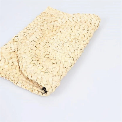 Women’s Handwoven Straw Envelope Clutch Bag