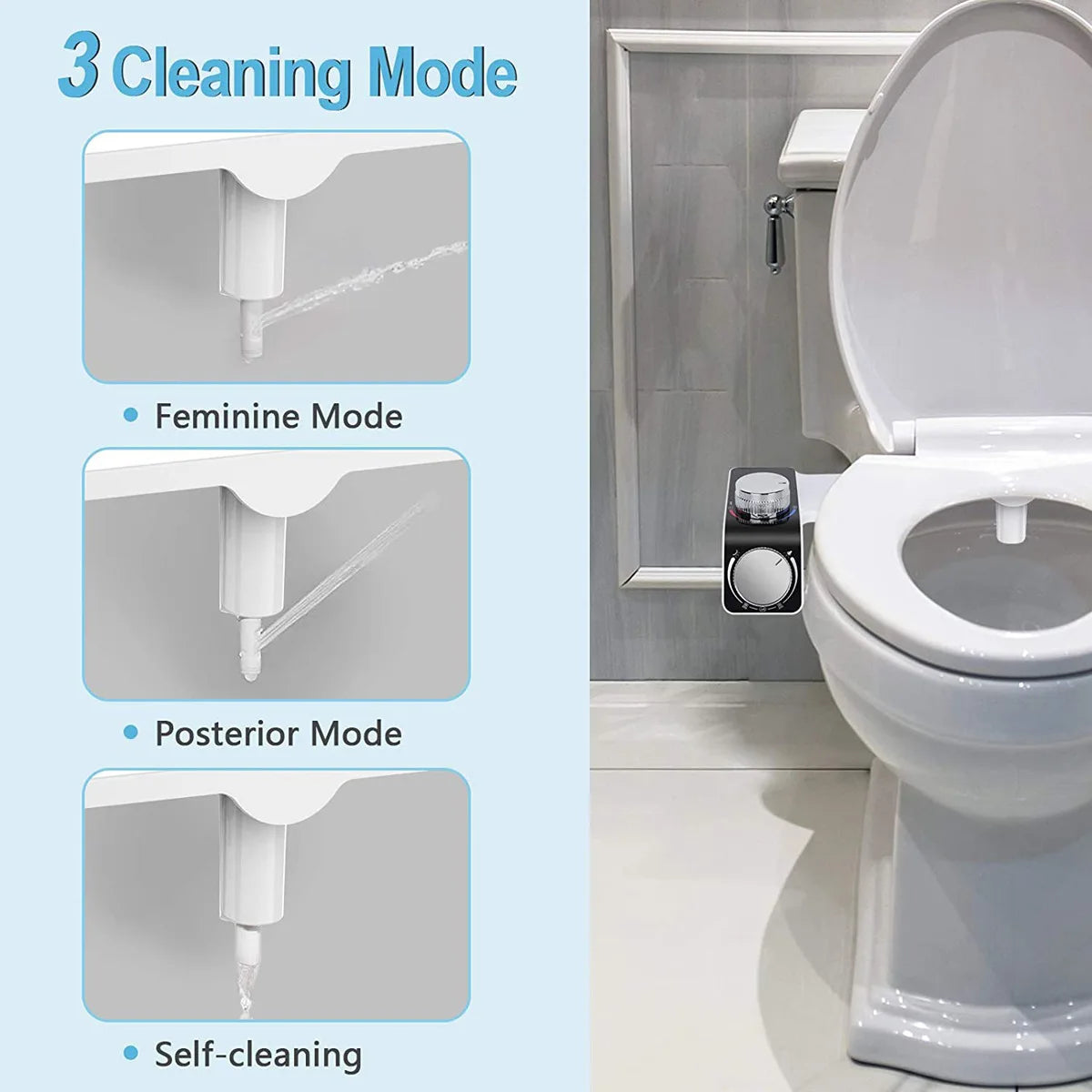 Dual Nozzle Bidet Toilet Seat Attachment