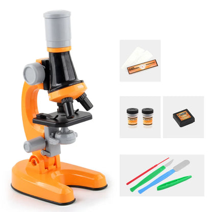 Kids Microscope Kit with LED Light 100X–1200X