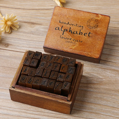 Vintage Wooden Alphabet Stamp Set