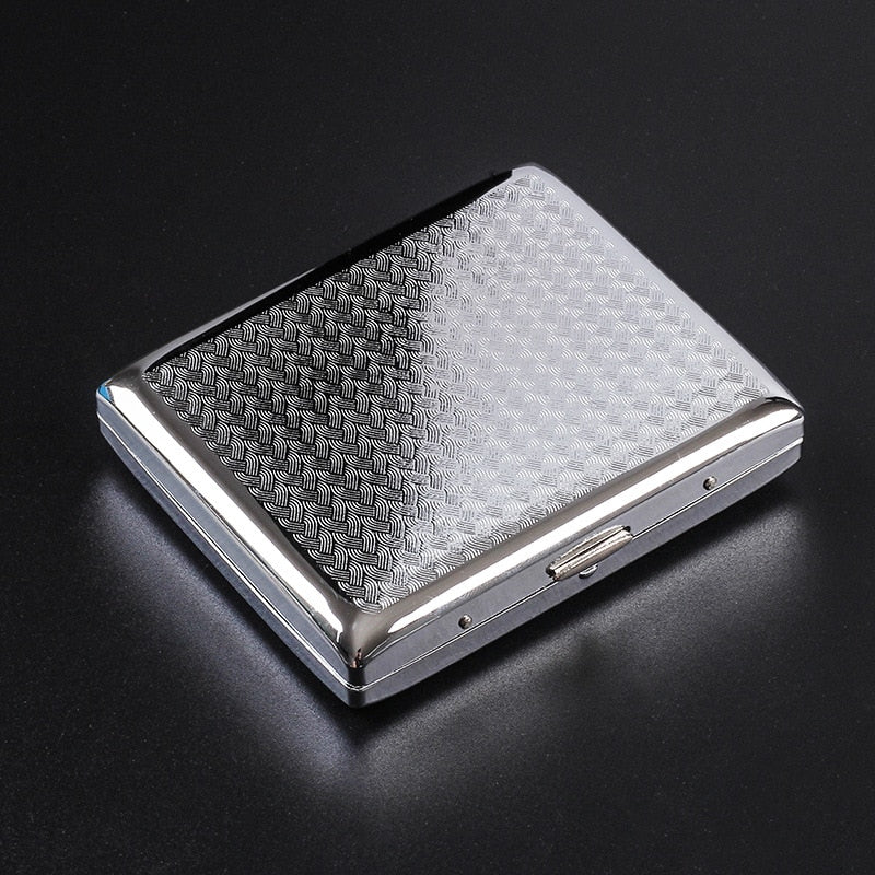 Silver Portable Metal Cigarette Case