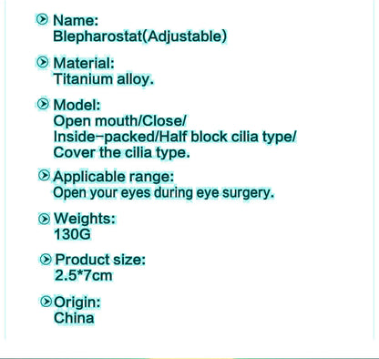Titanium Eyelid Retractor (Blepharostat)