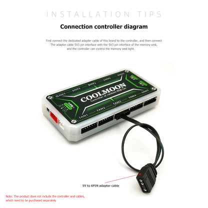 ARGB RAM Heatsink Cooler with Aluminum Heat Spreader for Desktop Memory