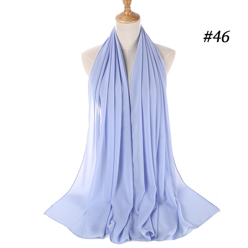 Plain Color Chiffon Scarf Headband Female