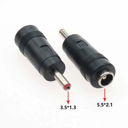 DC 5.5×2.1mm Female to Male Power Adapter Plug Set