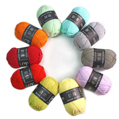 50g/Set 4ply Milk Cotton Knitting Wool Yarn