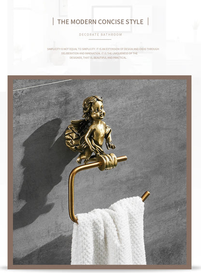 Bronze Classic Angel Towel Ring