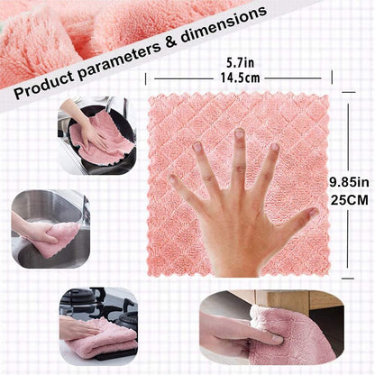 5/10pcs Super Absorbent Microfiber Kitchen Dish Cloth