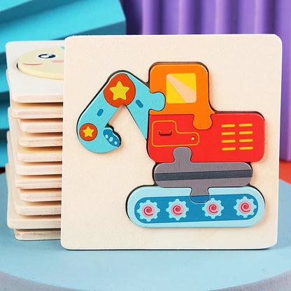 Kids Wooden 3D Animal Puzzle – Early Learning Jigsaw