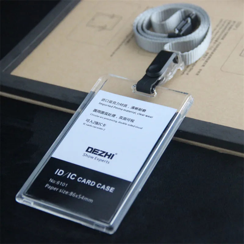 Retractable ID Badge Holder with Card Sleeve