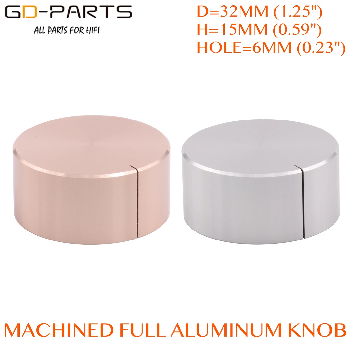 Solid Aluminum Volume Control Knob for Hi-Fi Audio Equipment