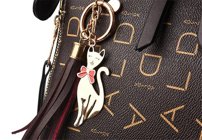 Large PU Leather Monogram Tote Handbag