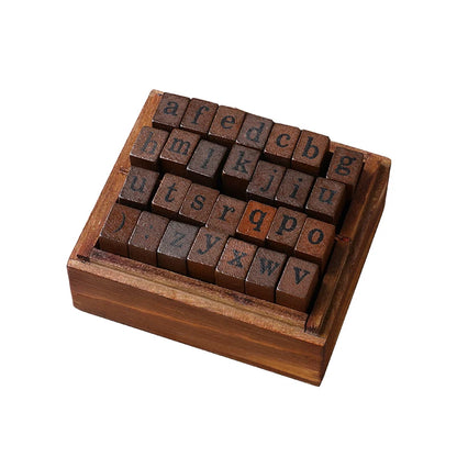 Vintage Wooden Alphabet Stamp Set