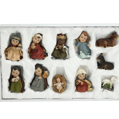11-Piece Resin Christmas Nativity Figurine Set