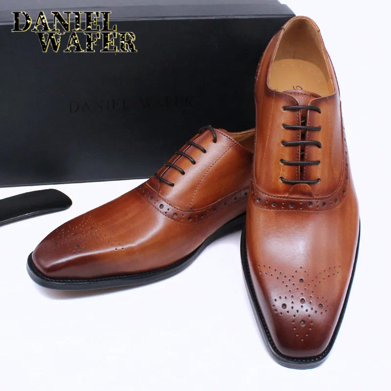 Luxury Mens Oxford Genuine Leather Shoes