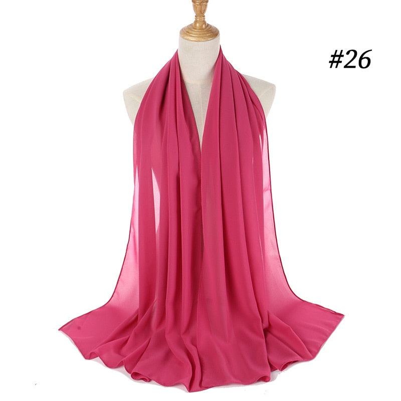 Plain Color Chiffon Scarf Headband Female