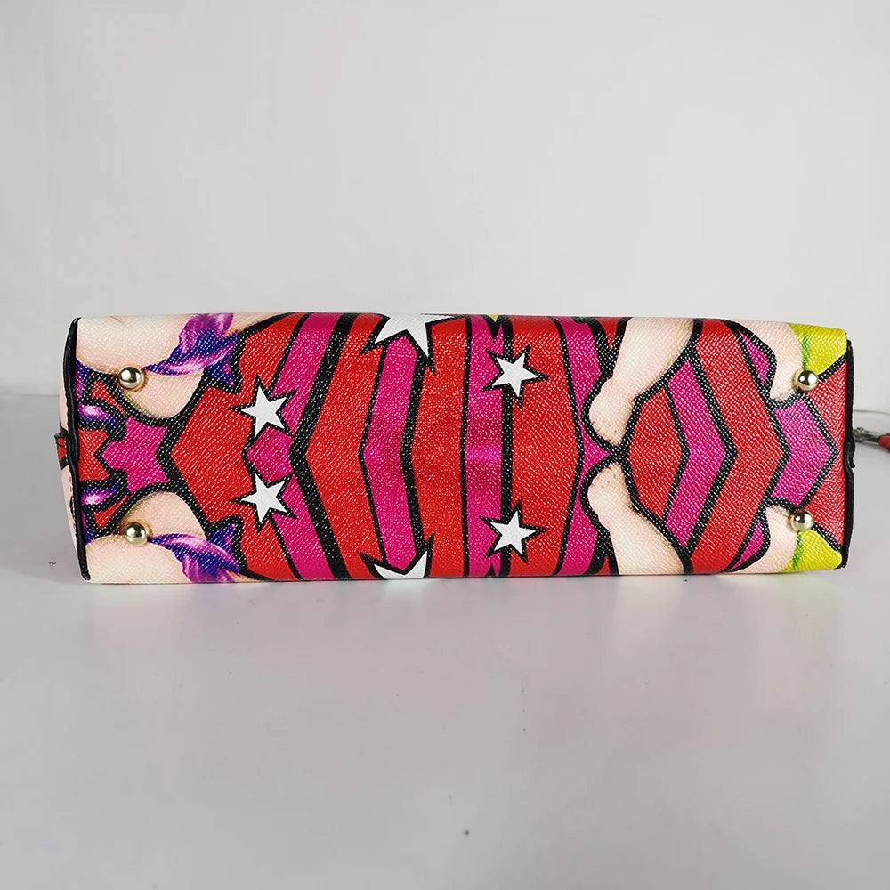 Italian-Inspired Printed PU Leather Tote Bag