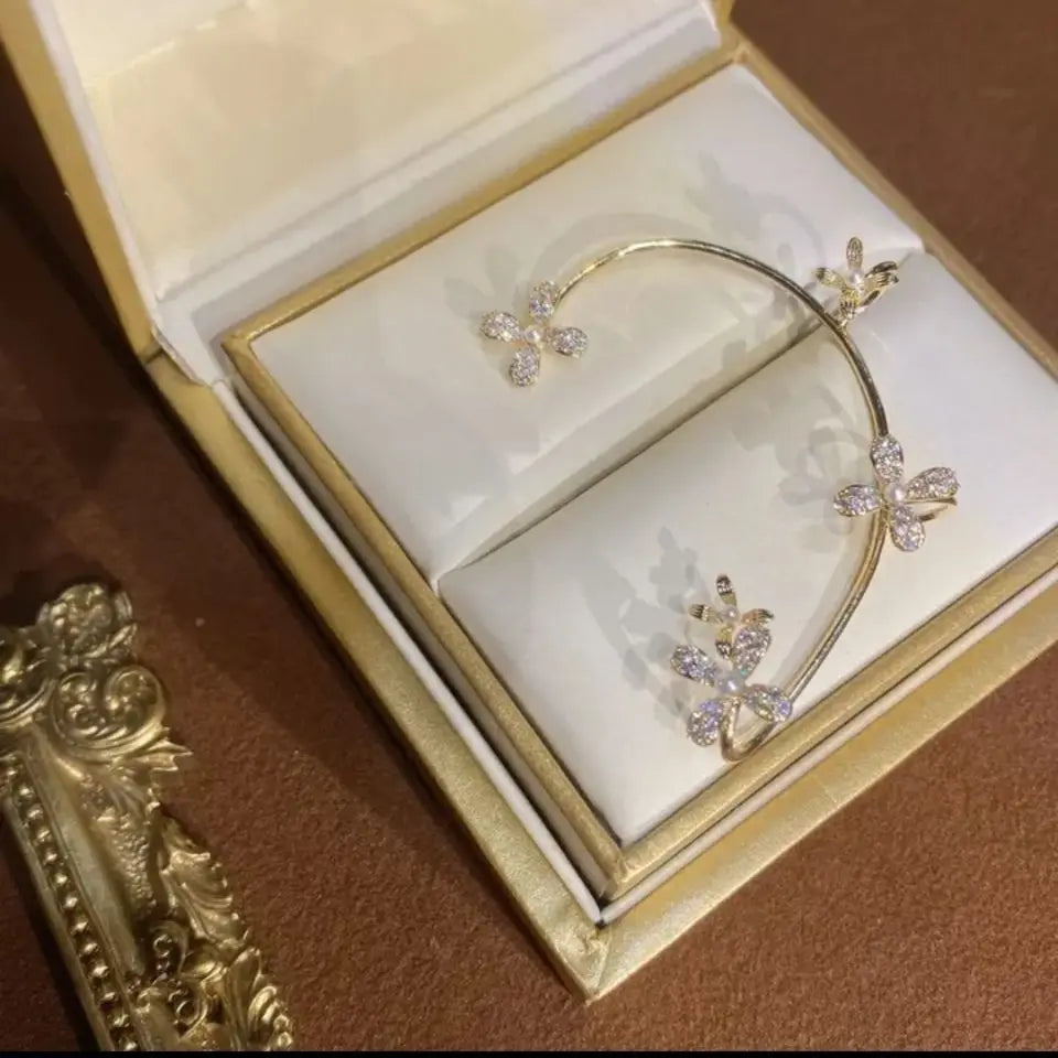 925 Silver Butterfly Clip Earrings