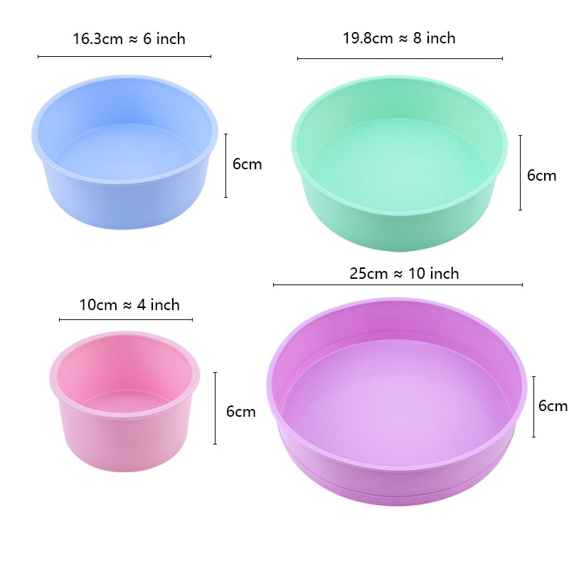 Round Silicone Cake Mold 4 6 8 10 Inch Silicone