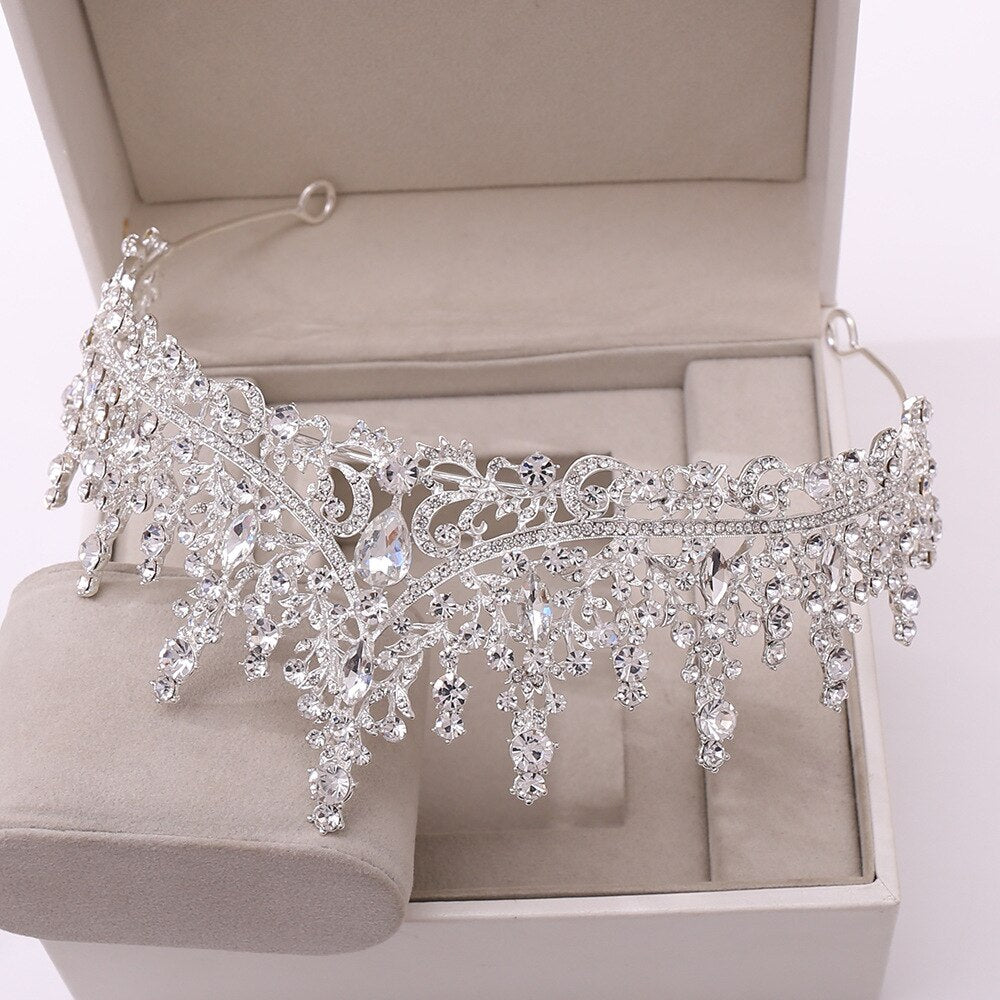 Silver Colour Crystal Bridal Jewelry Sets